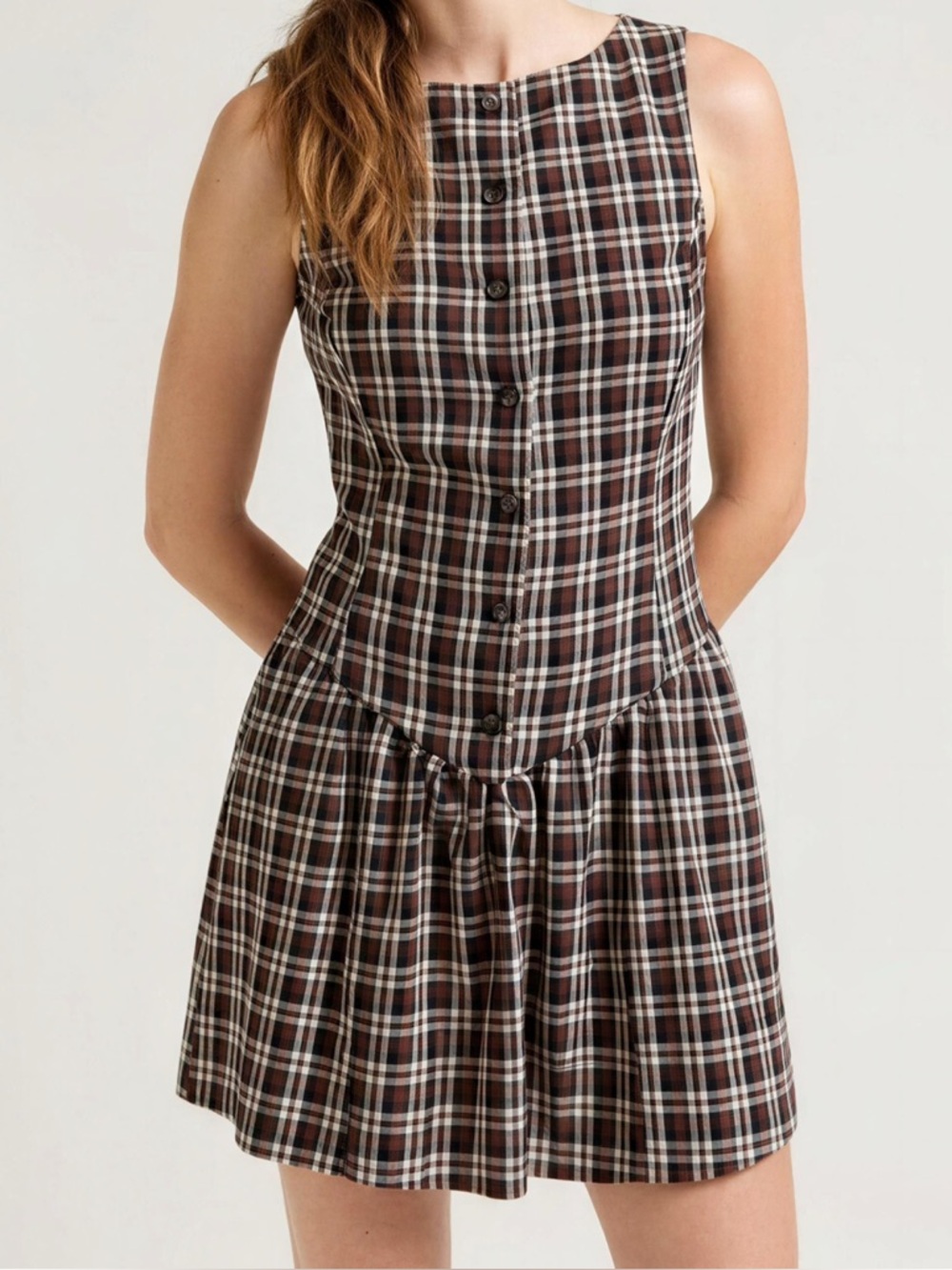 SHOW ME YOUR MUMU Meester Mini Dress, Saddle Plaid, Small